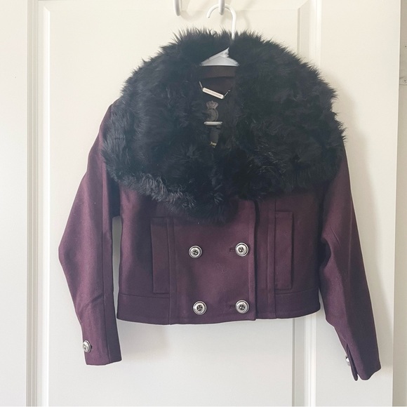 Juicy Couture burgundy wool jacket xs - Picture 4 of 8